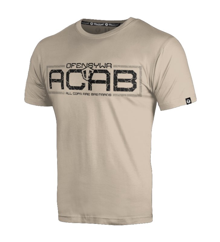 T-shirt Ofensywa ACAB beżowy