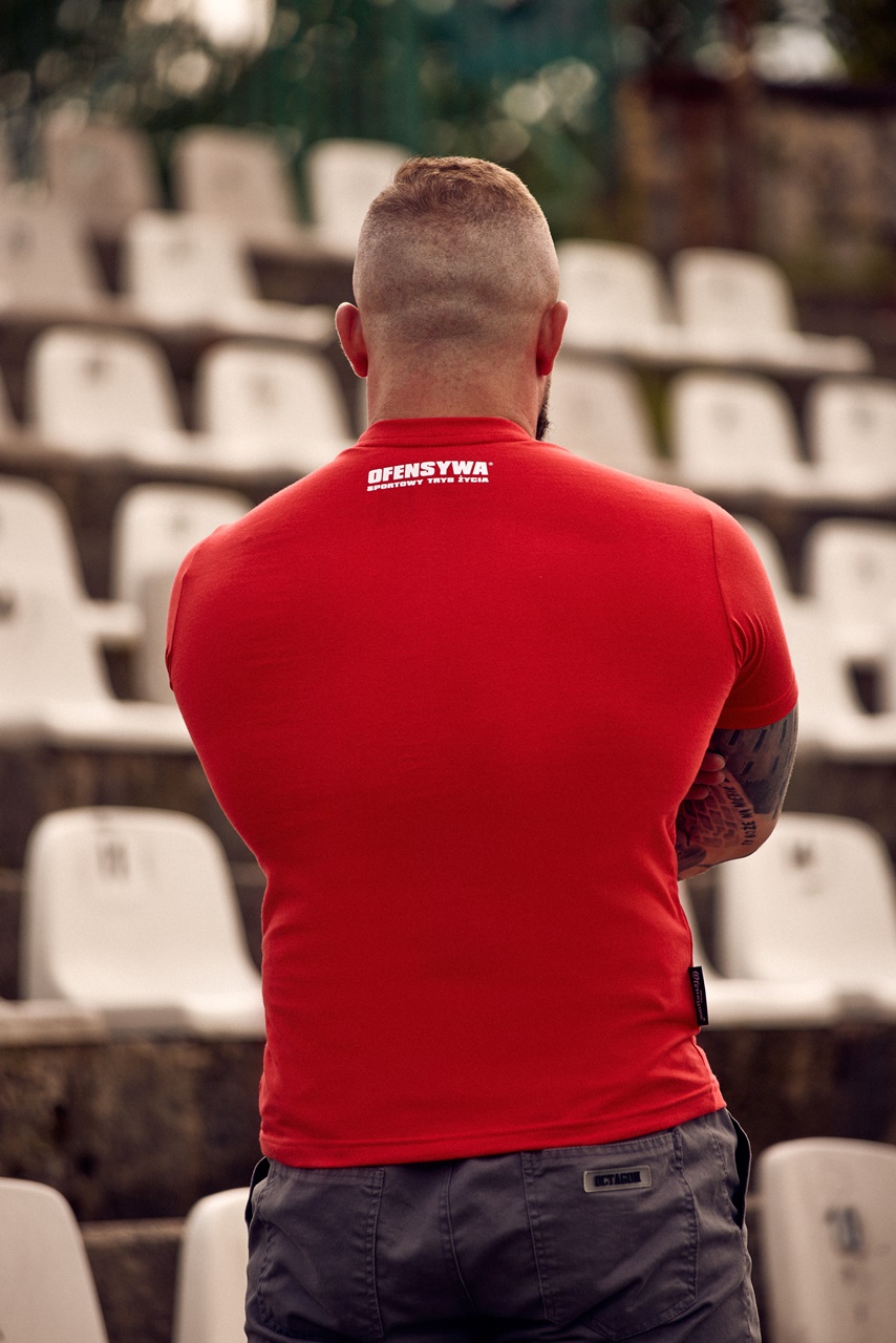 T-shirt Ofensywa Sportowy Tryb Życia czerwono/biały